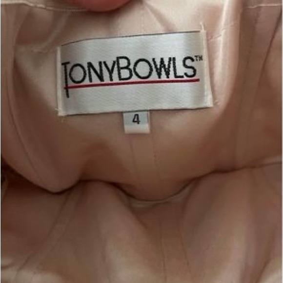 MOVING SALE: Tony Bowls gold beaded strapless “TS21301 Illusion Hem Dress” sz 4 - Picture 7 of 7